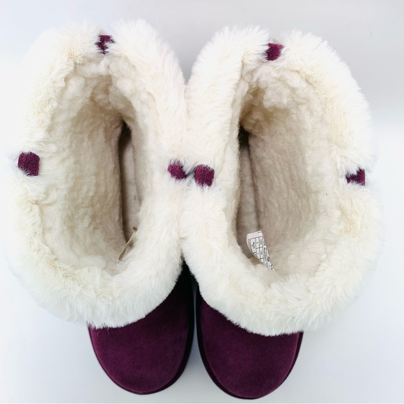 NEW Koolaburra by UGG Women’s Faux Fur Winter Boots Size 9 US - Plum & White - Picture 5 of 15